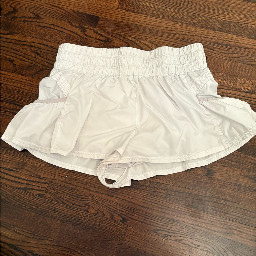 Women's White Ruffled Shorts